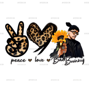 Peace Love Bad Bunny DTF Transfer