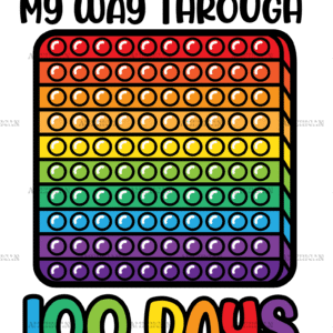 Poppin My Way Through 100 Days of School Block-2 DTF Transfer