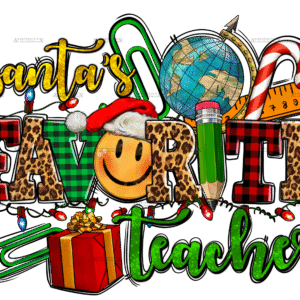 Santas Favorite Teacher World DTF Transfer