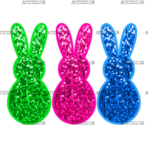 Sequins Bunnies DTF Transfer