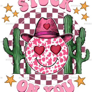 Stuck On You Cactus Smiley DTF Transfer