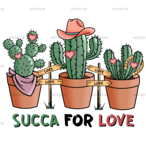 Succa For Love Cactus-3 DTF Transfer