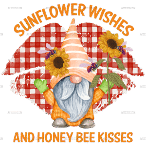 Sunflower Wishes Honey Bee Kisses DTF Transfer