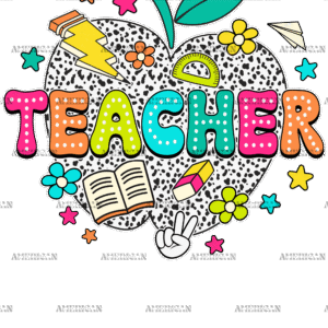 Teacher Apple DTF Transfer
