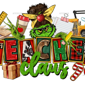 Teacher Claus Christmas DTF Transfer