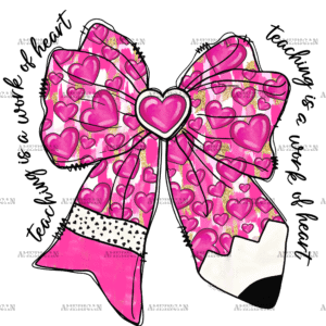 Teacher Pencil Bow DTF Transfer