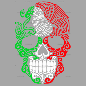 Tri Color Skull Dtf Transfer