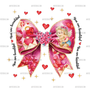 Valentine Bow-5 DTF Transfer