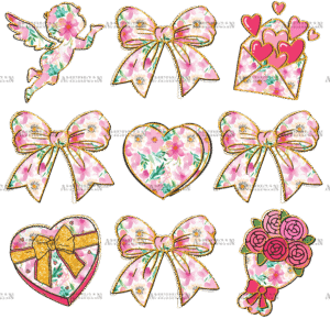 Valentine Bows-3 DTF Transfer