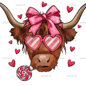 Valentine Cow DTF Transfer
