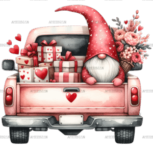 Valentine Gnomie Truck-2 DTF Transfer