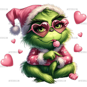 Valentine Grinch Baby DTF Transfer