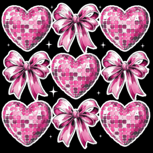 Valentine Heart Bows-1 DTF Transfer