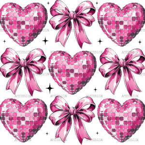 Valentine Heart Bows-2 DTF Transfer