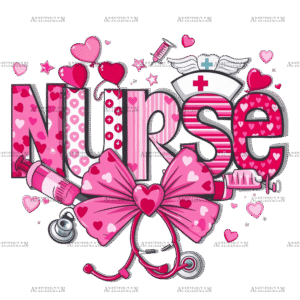 Valentine Nurse Bow-1 DTF Transfer