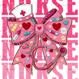Valentine Nurse Bow-2 DTF Transfer