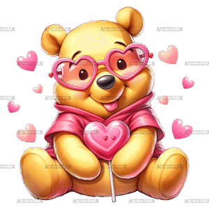 Valentine Pooh DTF Transfer