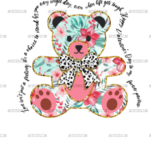 Valentine Teddy Bow DTF Transfer