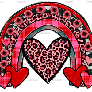 Valentines Heart Rainbow DTF Transfer