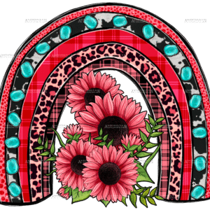 Valentines Sunflower Rainbow DTF Transfer