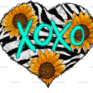 Xoxo Heart Sunflowers DTF Transfer