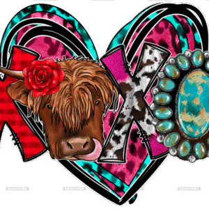 Xoxo Highland Cow DTF Transfer