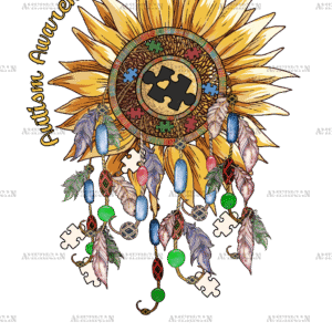 Autism Sunflower Dream Catcher DTF Transfer