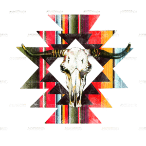 Aztec Serape Bull Skull DTF Transfer
