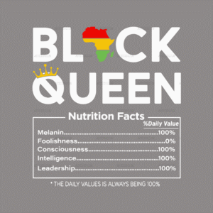 Black Queen Nutrition Facts-2 DTF Transfer