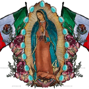 Mexican Flag Lady Of Guadalupe Dtf Transfer