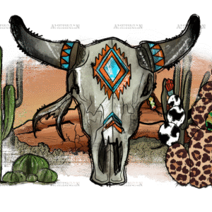 Aztec Boho Skull DTF Transfer