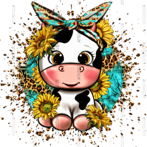 Baby Cow Splash DTF Transfer
