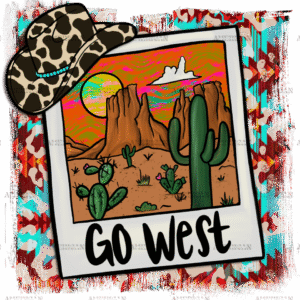 Go West Polaroid DTF Transfer