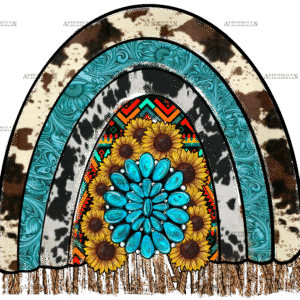 Rainbow Sunflower Gemstone DTF Transfer