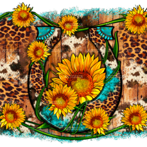 Sunflower Gemstone Leopard Cowhide DTF Transfer