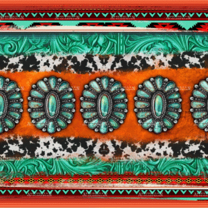 Turquoise Gemstone Western Tumbler DTF Transfer